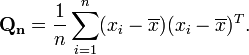 Covariance of a Sample Matrix Formula