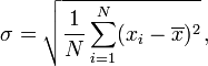 Standard deviation of a Matrix Formula