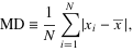Mean deviation of a Matrix Formula