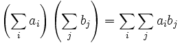 math product of two sums formula in algebra math