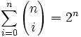 math algebra sum of combination of n things taken i at a time (Binomials)