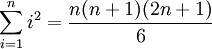 sum of the first n squares in algebra math