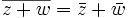 math complex conjugate of the sum of two complex numbers