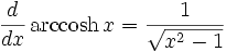 maths derivative of hyperbolic arccos
