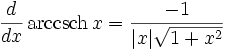 maths derivative of hyperbolic arccsc
