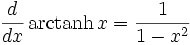 math derivative of hyperbolic arctan