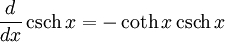 math derivative of hyperbolic cosecant