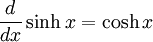 math derivative of hyperbolic sin