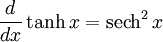 math derivative of hyperbolic tangent