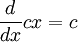 maths the derivative of the product between a constant and 'x' is the constant 