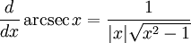 maths derivative of arcsec