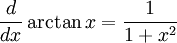 maths derivative of arctan