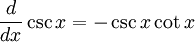 maths derivative of cosecant