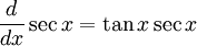 math derivative of secant