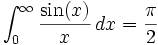 math definite integral of sinc(x)