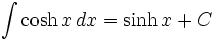 math integral of cosh