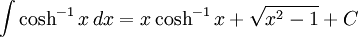 math integral of the inverse of cosh