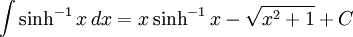 integral of the inverse of hyperbolic sine