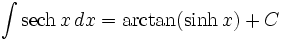 integral of hyperbolic secant in math