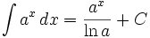 math integral of an exponential function