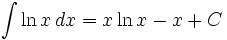 integral of a natural logarithm functiob