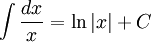 math undefined integral of the inverse of x