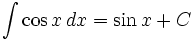 math integral of cosinus function