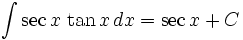 math integral of the product between sec and tan