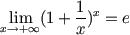 the mathematical limit of this sequence is e(Euler's Number)