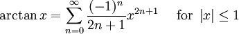 taylor series of arctan