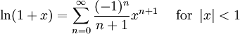 taylor series of logarithmic functions