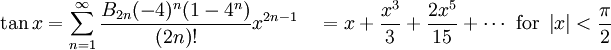 taylor series of tangent function