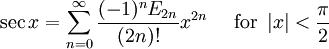 taylor series of secant functions