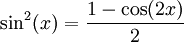 math trigonometry sin squared formula