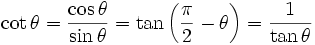 maths trigonometry cotangent definition formula