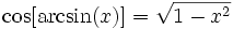 maths cos of arcsin trigonometry formula