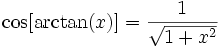 maths trigonometry cos of arctan formula