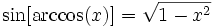 maths sine of arccos formula