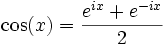 trigonometry complex exponential function cos definition
